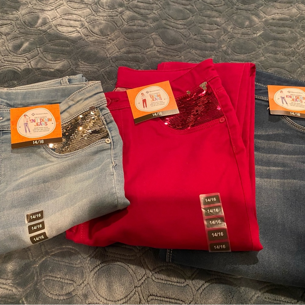 Member’s Mark Skinny Knit Jeans x 3 sz 14/16